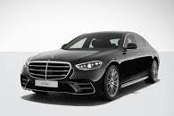 Black Mercedes-Benz car on a white background